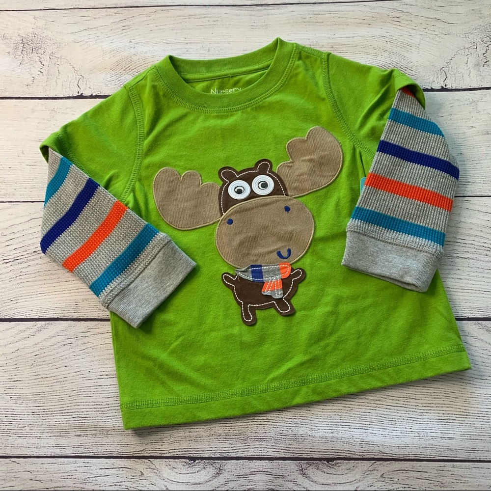 NWT Boys Moose Long Sleeve Tee Size 18 Months
